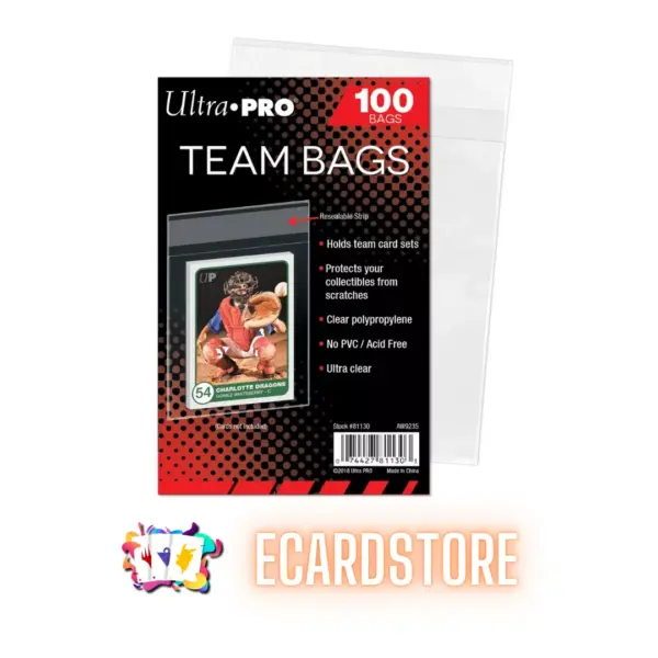 Ultra Pro - Team Bags - Resealable - Sleeves Refermables Top Loader (100)