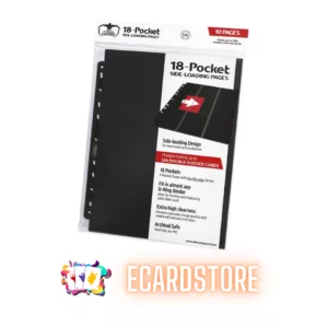 Classeurs - Ultimate Guard - 10 feuilles de classeurs 3x3 - Noir (Insertion latérale des cartes)