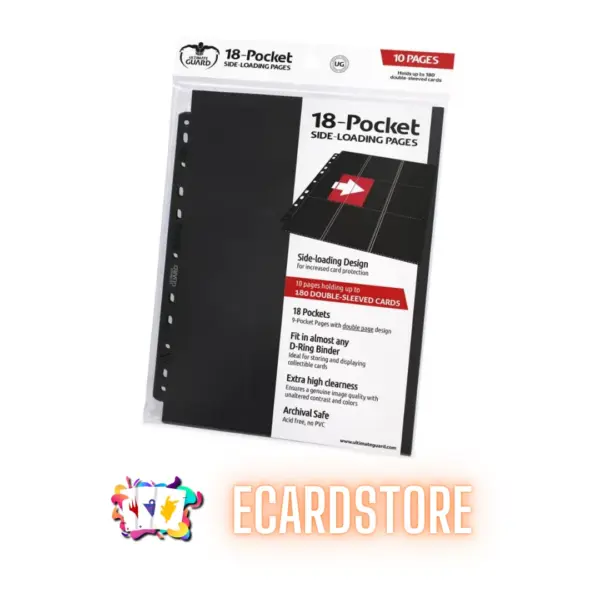 Classeurs - Ultimate Guard - 10 feuilles de classeurs 3x3 - Noir (Insertion latérale des cartes)