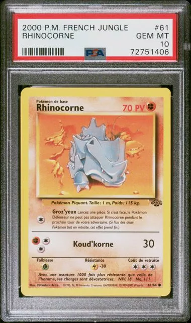 Rhinocorne 61/64 Jungle PSA 10 – Image 2