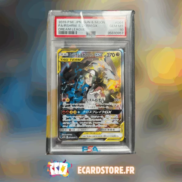 Reshiram & Zekrom GX SR 064/049 SM11b PSA 10 Japonais