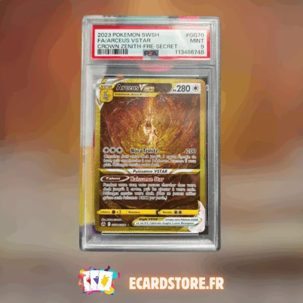 Arceus VStar GG70/GG70 PSA 9 Gold Zénith Suprême FR
