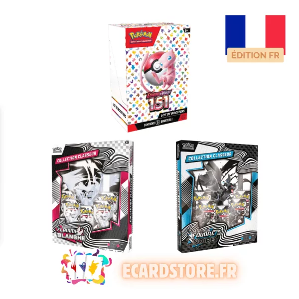 Bundle 151 Pokémon + 2 Coffrets Classeurs noir et blanc